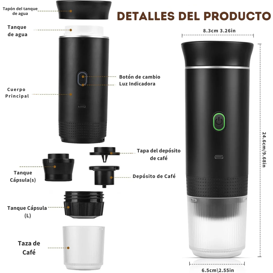 Cafetera Portátil Eléctrica Con Sistema 3 En 1