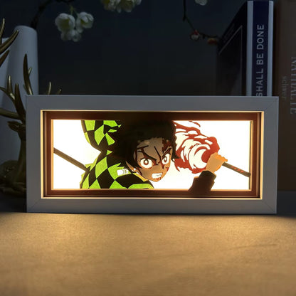 Cartoon Visual Night Lights LED Demon Slayer Tanjirou Zenitsu Albedo Satoru Gojo Lamp Anime Nightlight Color Changing Desk Lamp